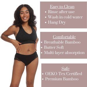 Sustainable Period/Pee Proof Underwear| Washable & Reusable| Light - Moderate